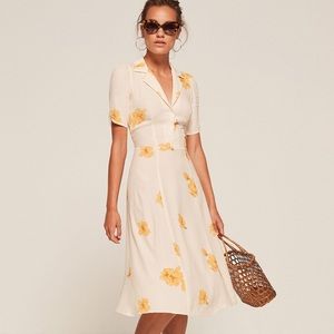 White and Yellow Floral Reformation Dress